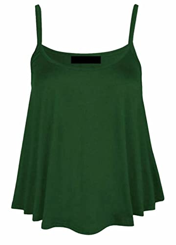 RIDDLED WITH STYLE Camisole basique sans manches pour femme - Grande taille, vert bouteille, 44-46