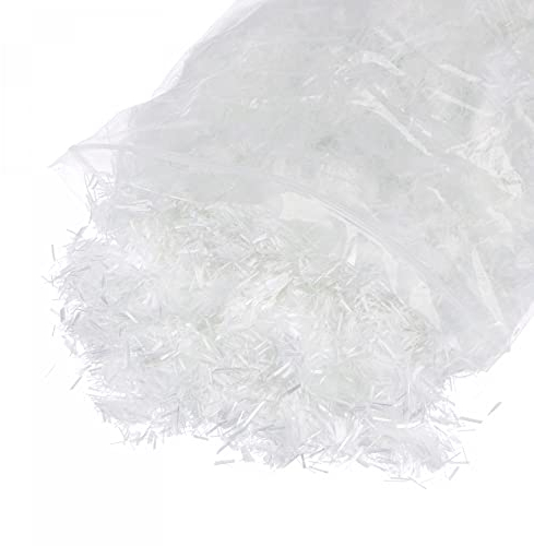 sourcing map Hachée Fibre Verre Brins 6mm Longueur Anti-fissuration Fibres Verre pour Ciment Mélanger pour Bâtiment Parois Jardin Sol 3LB