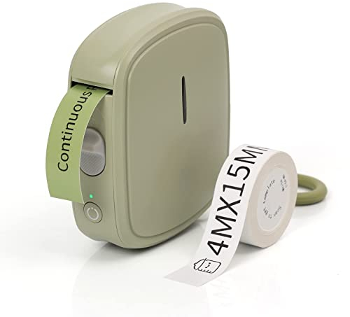 PRT Label Makers Machine with Tape Built-in Cutter Portable Bluetooth Handheld Sticker Printer for Home Office Organization iOS Android Mini Inkless Labeler USB Rechargeable- Green