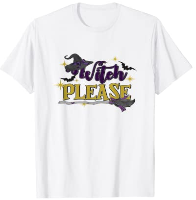 Witchy Please Halloween Hut und Besen T-Shirt