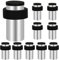 KOLAKO Door Stopper, Floor Wall Mounted Door Stop with Rubber Bumper, Heavy Duty Stainless Steel Modern Solid Cylindrical Floor Doorstops for Skirtings, Chrome Silver