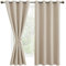 DWCN Vorhänge Blickdicht mit Raffhalter Verdunklungsvorhänge mit Ösen 2 Stücke Thermovorhang Hitzeschutz für Schlafzimmer, WonhzimmerBüro, Biscotti Beige, 160x132cm(HxB)