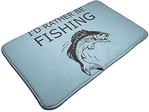 321 Welcome Mats I'D Rather Be Fishing Door Mat Soft Front Door Mat Eco-Friendly Entrance Door Mat 40X60Cm For Bedroom, Kitchen, Office