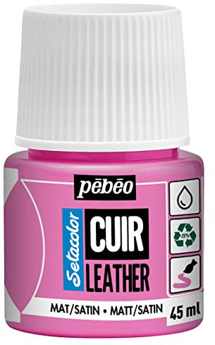 Pébéo - Setacolor Pelle - Vernice acrilica per pelle e similpelle - Personalizzazione di borse, scarpe, sneaker - Resistente a graffi, pieghe e abrasioni -Finitura opaca/satinata -Rosa confetto -45 ml