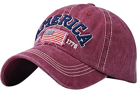 Generisch Men's Breathable Hat with Usa Flag Baseball Cap Men's Women's Embroidered Usa Baseball Cap Dad Hat Usa Flag Breathable Baseball Cap