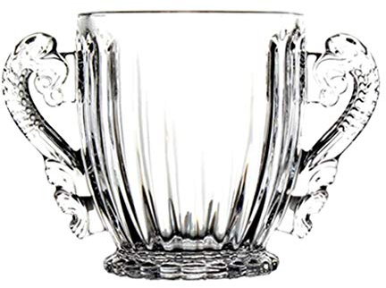 SOSSEG Seau à glaçon, Seau à Glace élégant Seau à Glace en Cristal avec Longueur Pinces à Glace et poignées en Acier Inoxydable, Seau de Refroidisseur de Champagne de vin de Bar à la Maison