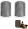 Cepillo de Masaje para Gatos,2 Piezas Gato Esquina De La Pared Masaje Peine,Cepillo de Esquina para Gatos,Peine para Gato Juguete Gato para Gato de Pelo Corto y Largo (No Contiene Hierba Gatera)