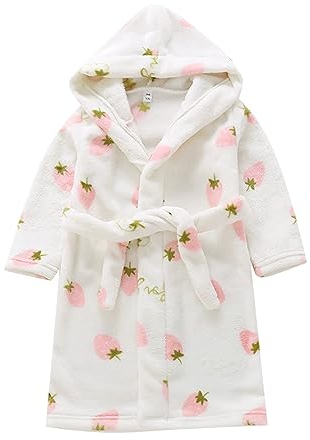 Kleinkind Jungen und Mädchen Obst Cartoon Muster langärmelige Schnür-Bademantel Home Pyjamas Schlafanzug Baby Zweiteiler (A-B, 12-18 Months)