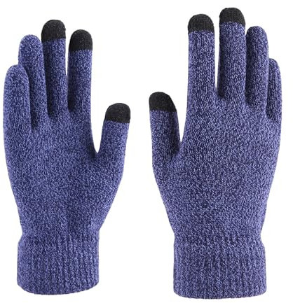 Gants d'entraînement, gants de pêche sur glace d'hiver, en caoutchouc, coupe-vent, confortables, légers, design sans doigts, gants de cyclisme FDs713 (bleu marine, taille unique)