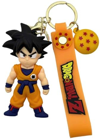 AUTOZOCO Goku Schlüsselanhänger, Drachenku-Schlüsselanhänger, Cartoon-Schlüsselanhänger, Goku-Schlüsselhalter, Manga-Schlüsselanhänger, 3D-Goku-Schlüsselanhänger, Superheld-Schlüsselanhänger, Silikon,