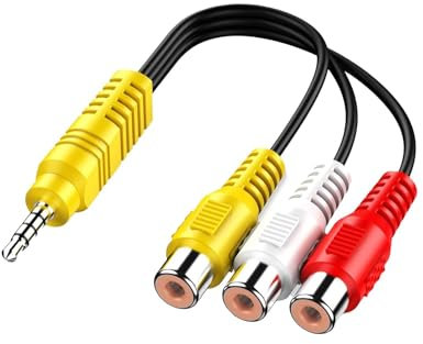 Aspack AV Adapter, Video AV Component Adapter Cable Replacement for TCL TV, 3 RCA to 3.5mm AV Input Adapter - 23CM/9in(ONLY for TCL TV)