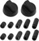 LT Easiyl 2 Sets Universal Kunststoff Steuerknöpfe Wählschalter Multi Herd Ersatz für Air Fryer Mini Ofen Herd Grill mit Adapter Knopf Schalter, Schwarz