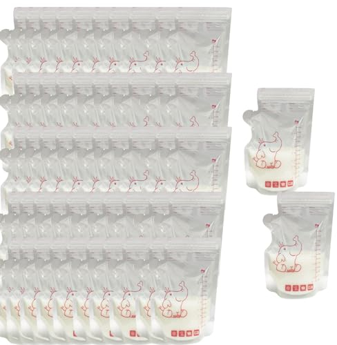 50 StüCk Muttermilchbeutel,Breast Milk Storage Bags,Breast Milk Storage Bags,Muttermilchbeutel Zum Einfrieren, Standbeutel, Platzsparende Flache Form( 250ml)