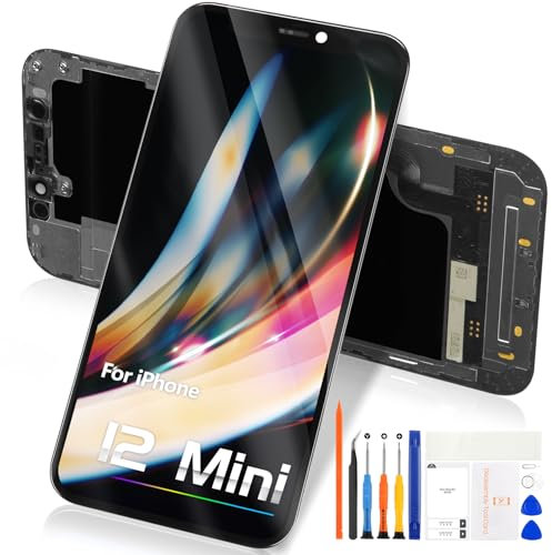 per Schermo iPhone 12 Mini LCD Display, Digitizer Vetro Ricambio Touch Screen Sostituzione per iPhone 12 Mini LCD Assembly A2399 A2176 A2398 A2400, 5.4