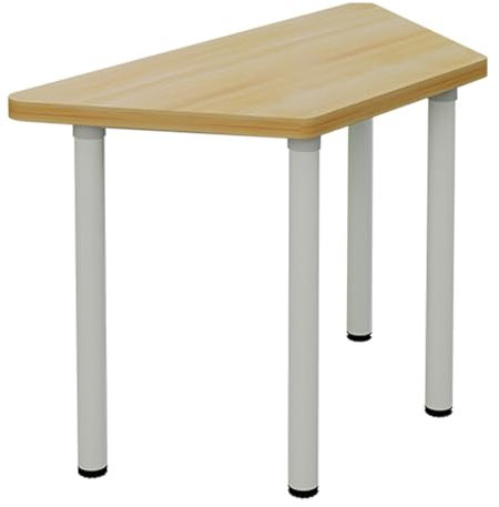 LYXWGRZD Trapezförmiger kleiner Konferenztisch, 1-teiliger Besprechungstisch, Schulungstisch mit Metallrahmen, Seminartisch for kleine Räume (Stuhl nicht im Lieferumfang enthalten)(55.1x23.6x29.5in/14