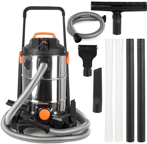 COIL Teichschlammsauger, Schlammsauger, Poolreiniger Staubsauger, Teichreiniger, Tank (35l), Saugleistung: 18 KPa, + Entwässerungspumpe 600W, 1400W