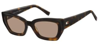 Tommy Hilfiger Damen-Sonnenbrille, 1 Stück, Havanna/Braun, 51mm