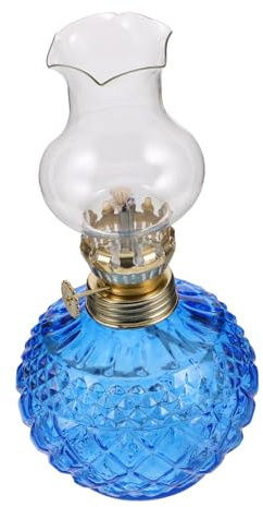 ASAKKURA Öllampe und Vielseitige Vintage Deko aus Glas und Eisen Retro mit Verstellbarer Flamme Stabile Beleuchtung für Schlafzimmer und Wohnraum