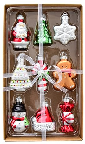Weihnachtsbaum Dekoration - Christbaumschmuck Glas -Form,9 Stück Winterdekoration für Wohnzimmer Balkon Schlafzimmer Wand | Für Fensterbank Restaurant Schlafzimmer Wohnzimmer
