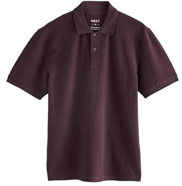 NEXT Herren Reguläre Passform Piqué-Poloshirt Burgunderrot XL