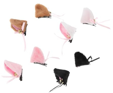 DIKACA 4paare Katzenohren-haarspangen für Cosplay Halloween Party Katzenohren-haarreifen aus Katzenohren-haaraccessoires für Mädchen und Frauen
