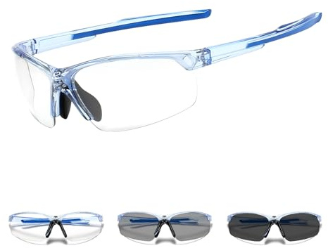 Suertree Selbsttönend Fahrradbrille Photochromatische Sportsonnenbrille Herren Damen Transprante Gläser Klar Radsport Radfahren MTB