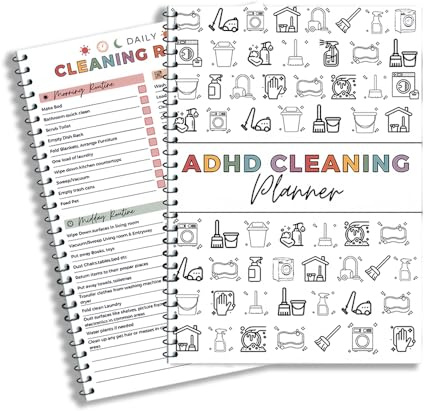 Cleaning Planner for ADHD Adults, MEOAlBkey Complete Cleaning Schedule & Checklist Management System for Daily, Weekly, Monthly Household Tasks