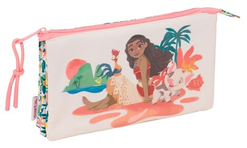 safta Vaiana Federmäppchen für Kinder, ideal für Kinder im Schulalter, bequem und vielseitig, Qualität und Widerstandsfähigkeit, 22 x 3 x 12 cm