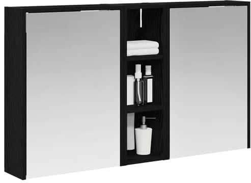vidaXL Badezimmerschrank-Set 3 pcs 106 x 16 x 62,5 cm Holzwerkstoff, Elegante Badezimmeraufbewahrung, modernes Schrankset, stylische Wandregale, schicke Möbel, luxuriöse Details