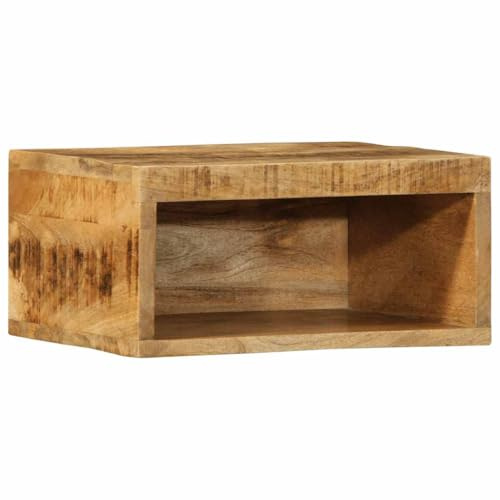 Ziaphsol Mobile TV da parete in legno di mango grezzo, 40 x 30 x 19 cm, portata 60 kg, montaggio a parete, mobile TV con spazio per soggiorno, camera da letto, home theater e gaming