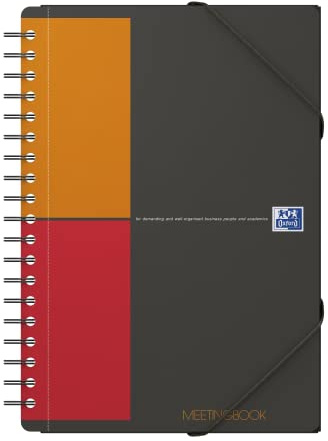 Oxford Meetingbook International B5, kariert, 160 Seiten, mit Gummizugmappe und 3 Einschlagklappen