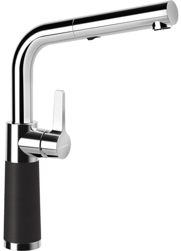 SCHOCK Küchenarmatur SC-540 Puro – Hochdruck Armatur CRISTALITE mit ausziehbarer Schlauch-Brause und Standard Norm-Anschlüssen