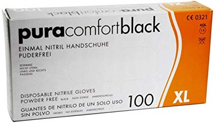 Pura Comfort Black Einmal Nitrilhandschuhe SCHWARZ Größe S