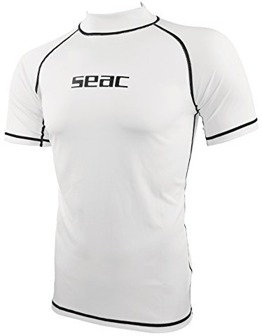 Seac T-Sun Short Man, Rashguard T-Sun pour Homme, Manches Courtes, Protection Solaire UV 97.5% , blanc, XL