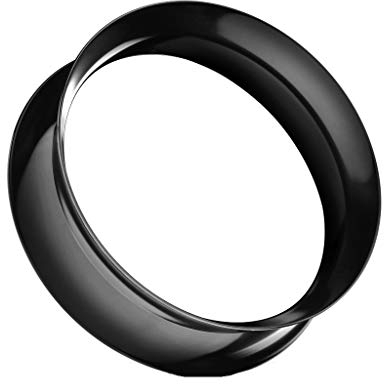 beyoutifulthings Ohr-Tunnel Ultrasoft Skin Silikon Ohr-Piercing Ohr-Schmuck Plug Double Flare Sattel-Verschluss Schwarz 16mm