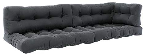 Vicco Palettenkissen Set Flocken, Outdoor Kissen, Anthrazit, 5 Teile