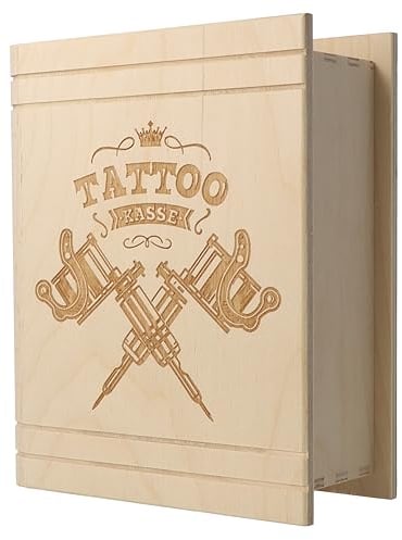 Spruchreif · Spardose Buch aus Holz mit Gravur Tattookasse · Geldgeschenk Sparbüchse · Geschenk Weihnachten · Geburtstag · Geschenk für das nächste Tattoo