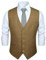HISDERN Manner Khaki formale Hochzeitsfeier Weste Baumwolle Plaid Khaki Kleid Anzug Weste XXL