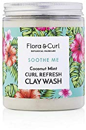 Flora & Curl Refresh Clay Wash Kokosnuss-Minze für krauses und lockiges natürliches Haar, 260 g