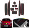 SKTU Clio 4 2013-2019 Tapis en Caoutchouc avec Couture de Porte antidérapante pour Porte-gobelet Tapis de Rangement antidérapant Tapis de Console (Rouge)