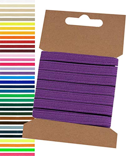 maDDma 5m Gummiband 6,6mm Gummilitze Wäschegummi elastisches Band Wäscheband Farbwahl, Farbe:lila
