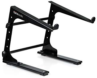 Gator Frameworks platzsparender zusammenklappbarer Laptop-/DJ-Controller-Ständer mit Fester Höhe | (GFWLAPTOP1000) | Schwarz