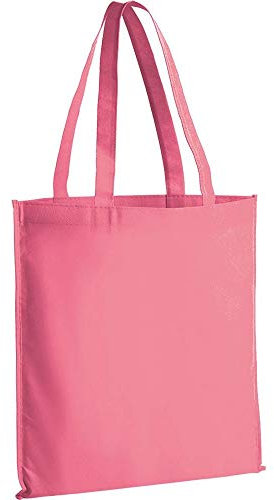 Aurora Store 50 BUSTE SHOPPERS IN TNT BORSE SPESA 36x40 cm BUSTINE RIUTILIZZABILI SHOPPER 80 g/m2 termosaldato con manici lunghi per la Spesa Riutilizzabile (Rosa)