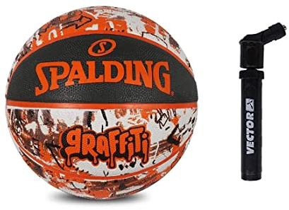 Spalding Graffiti Symbole Gummi Basketball NBA Outdoor Ball für Herren Größe 7