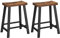 VASAGLE LBC074B01 Lot de 2 tabourets de Bar avec Assise incurvée, pour Cuisine, Salle à Manger, Bureau, Design Industriel, 46,2 x 33 x 60 cm, Noir vintageun