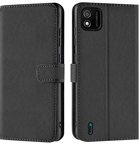 Verco Coque pour Wiko Y62, Housse Portefeuille pour Wiko Y62 Etui en Cuir Synthétique Fonction Stand Case, Noir
