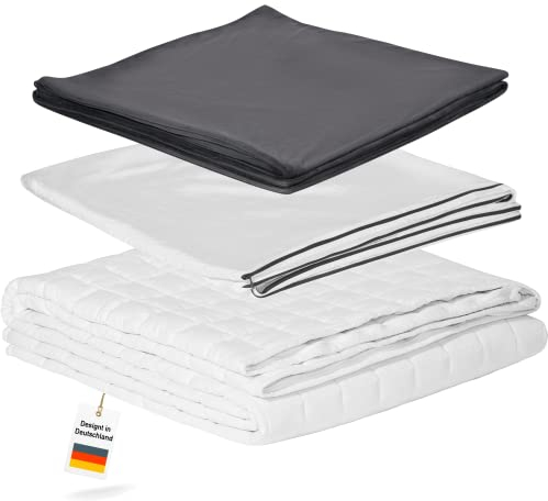 HARMONY® Gewichtsdecke 135x200cm 7kg I hypoallergen und waschbar I Schwere Anti-Stress Therapiedecke, Zertifiziert nach OekoTex I Besser schlafen Dank Schwerer Bettdecke - Heavy Weighted Blanket