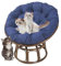 SRHWBF Papasan Kissen Sitzkissen Im Freien Hängesessel Kissen Krabbeldecke Für Rattan Hängeschaukel Ei Hängesessel für Drehsessel Korbsessel Balkonstuhl (NUR Kissen) (Navy Blue Ø150cm/59 in)