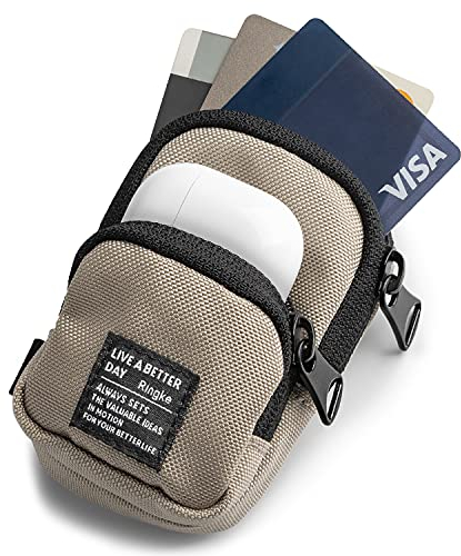 Ringke Mini Pouch Two Pocket Kompatibel mit AirPods Hülle (1st, 2nd, 3rd Gen), AirPods Pro Hülle - Beige
