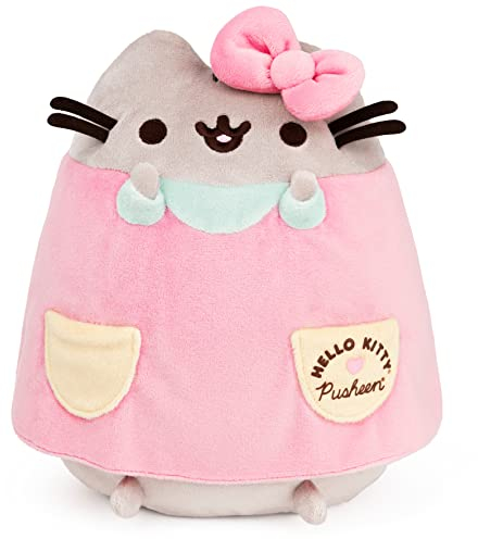 GUND Hello Kitty x Pusheen The Cat Stofftier, Sanrio Pusheen Kostüm Plüsch, 24,1 cm